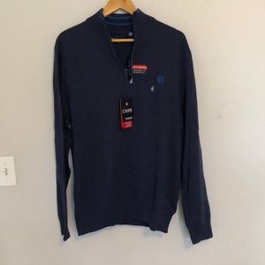 Navy quarter zip sweater